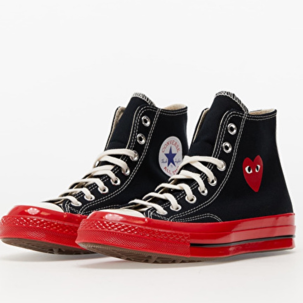 Converse Black and Red Heart High-Tops - Picture 3 of 4